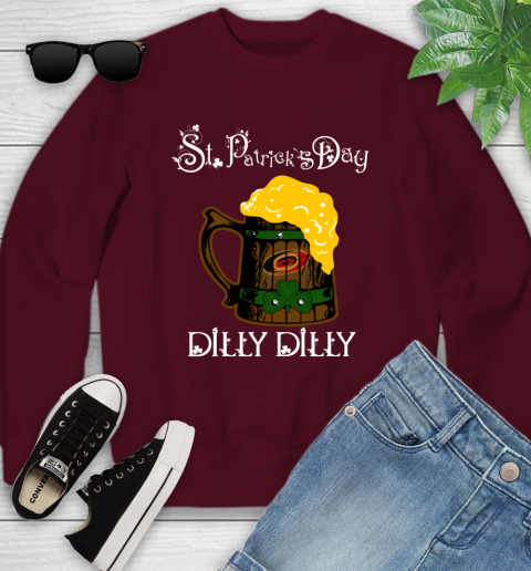 NHL Carolina Hurricanes St Patrick's Day Dilly Dilly Beer Hockey Sports Youth Sweatshirt 4
