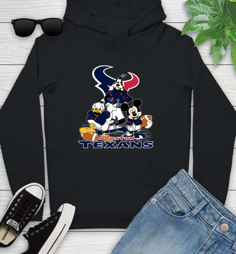 NFL Houston Texans Mickey Mouse Donald Duck Goofy Football Shirt Youth Hoodie