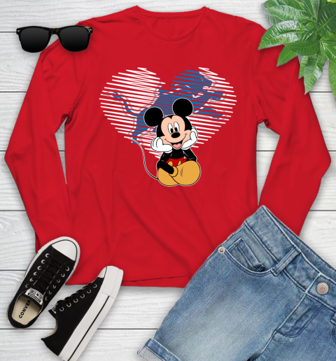 NFL Detroit Lions The Heart Mickey Mouse Disney Football T Shirt_000 Youth Long Sleeve 11