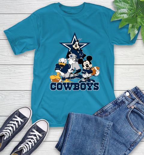 NFL Dallas Cowboys Mickey Mouse Donald Duck Goofy Football Shirt T-Shirt 9