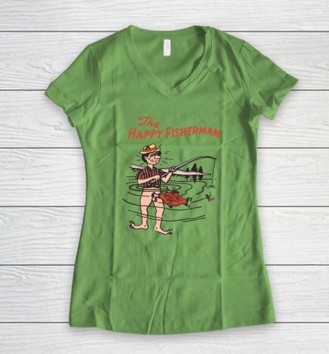 The Happy Fisherman Women's V-Neck T-Shirt 4