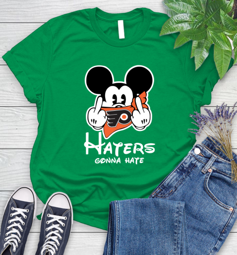 NHL Philadelphia Flyers Haters Gonna Hate Mickey Mouse Disney Hockey T Shirt Women's T-Shirt 9