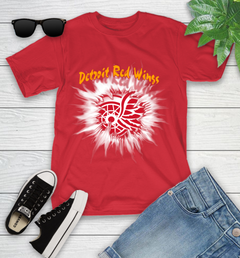 Detroit Red Wings NHL Hockey Adoring Fan Rip Sports Youth T-Shirt 13