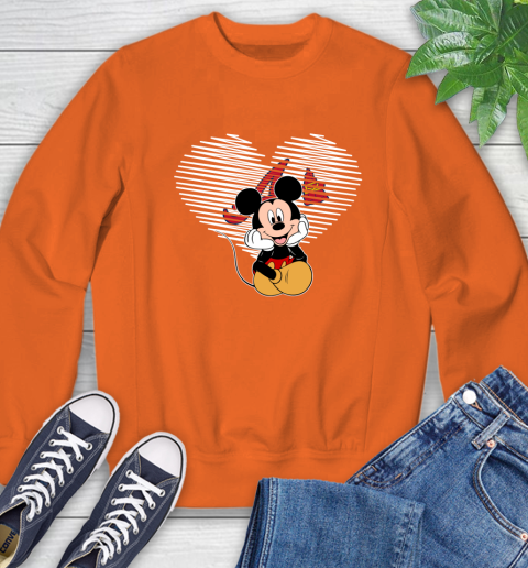 MLB Atlanta Braves The Heart Mickey Mouse Disney Baseball T Shirt_000 Sweatshirt 3