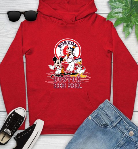 MLB Boston Red Sox Mickey Mouse Donald Duck Goofy Baseball T Shirt Youth Hoodie 12
