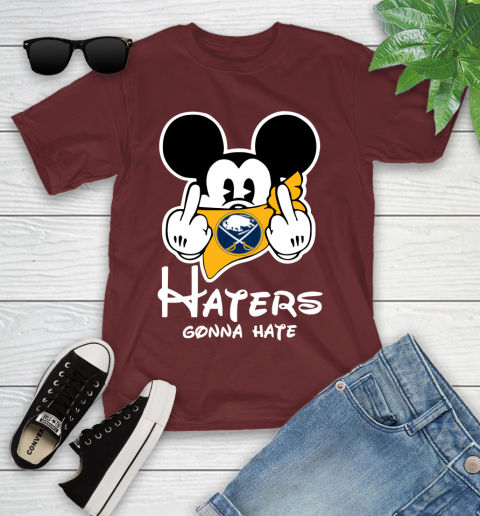 NHL Buffalo Sabres Haters Gonna Hate Mickey Mouse Disney Hockey T Shirt Youth T-Shirt 14