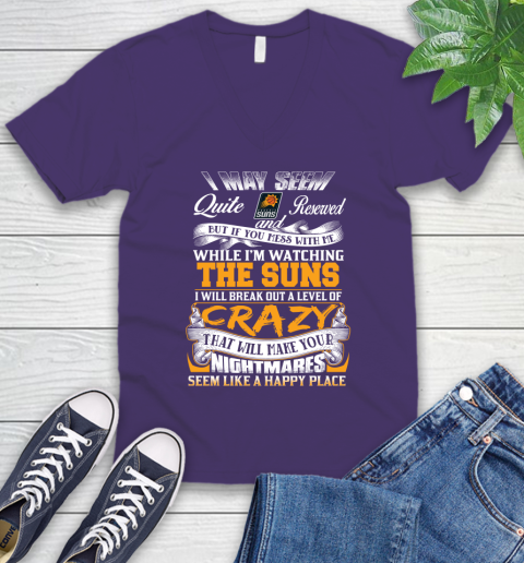 Phoenix Suns NBA Basketball Don't Mess With Me While I'm Watching My Team V-Neck T-Shirt 9