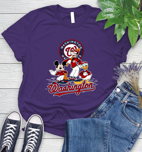 MLB Washington Nationals Mickey Mouse Donald Duck Goofy Baseball T Shirt Women's T-Shirt 4