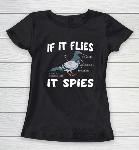 Birds Are Not Real Shirt Funny Bird Spies Conspiracy Theory Birds Women's T-Shirt 9