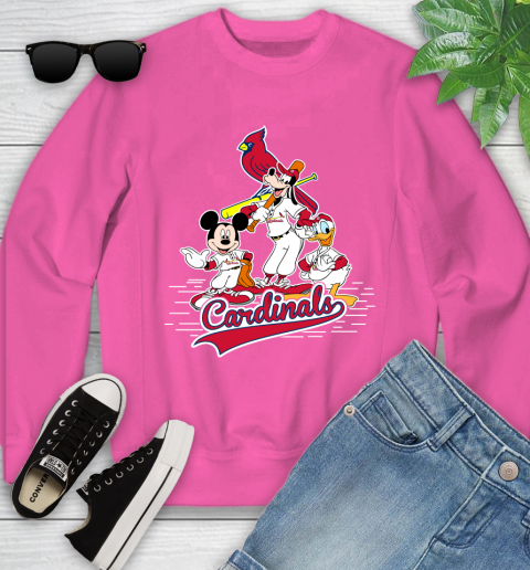 MLB St.Louis Cardinals Mickey Mouse Donald Duck Goofy Baseball T Shirt Youth Sweatshirt 6