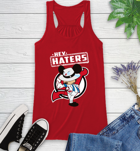 NHL Hey Haters Mickey Hockey Sports New Jersey Devils Racerback Tank 5