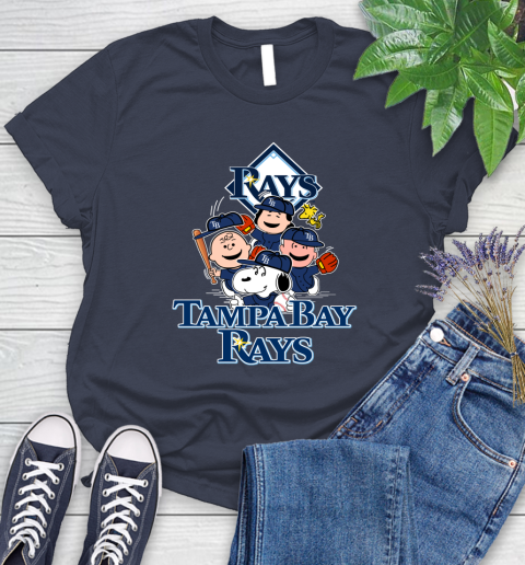 MLB Tampa Bay Rays Snoopy Charlie Brown Woodstock The Peanuts Movie Baseball T Shirt Women's T-Shirt 14