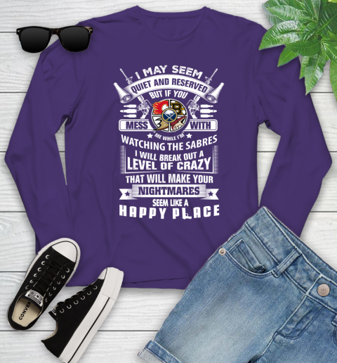 Buffalo Sabres NHL Hockey Don't Mess With Me While I'm Watching My Team Sports Youth Long Sleeve 4