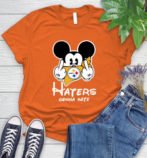 NFL Pittsburgh Steelers Haters Gonna Hate Mickey Mouse Disney Football T Shirt_000 Women's T-Shirt 3