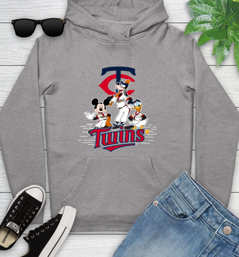 MLB Minnesota Twins Mickey Mouse Donald Duck Goofy Baseball T Shirt Youth Hoodie 6
