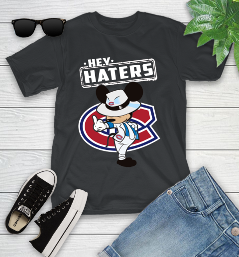 NHL Hey Haters Mickey Hockey Sports Montreal Canadiens Youth T-Shirt