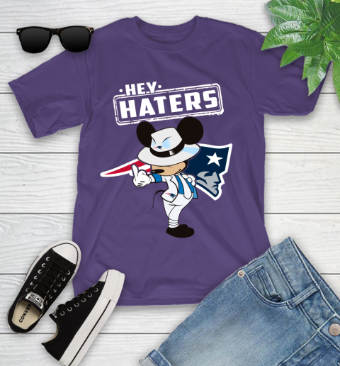NFL Hey Haters Mickey Football Sports New England Patriots Youth T-Shirt 3