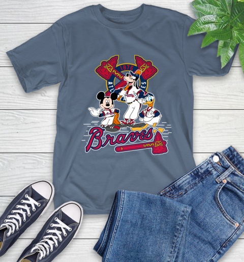MLB Atlanta Braves Mickey Mouse Donald Duck Goofy Baseball T Shirt T-Shirt 8