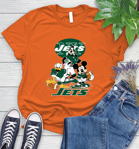 NFL New York Jets Mickey Mouse Donald Duck Goofy Football Shirt Women's T-Shirt 3
