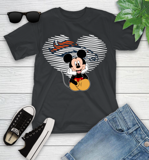 NFL Denver Broncos The Heart Mickey Mouse Disney Football T Shirt_000 Youth T-Shirt