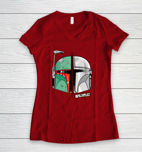 Star Wars Mando and Boba Fett May the 4th Be With You Women's V-Neck T-Shirt 6