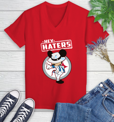 NFL Hey Haters Mickey Football Sports Pittsburgh Steelers Women's V-Neck T-Shirt 11