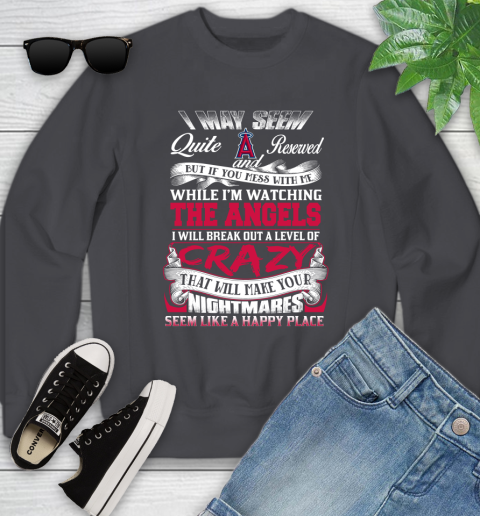 Los Angeles Angels MLB Baseball Don't Mess With Me While I'm Watching My Team Youth Sweatshirt 5