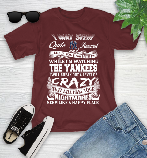 New York Yankees MLB Baseball Don't Mess With Me While I'm Watching My Team Youth T-Shirt 14