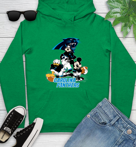 NFL Carolina Panthers Mickey Mouse Donald Duck Goofy Football Shirt Youth Hoodie 9