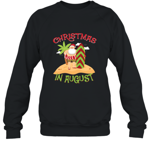Christmas In August T Shirt  Santa Surfing Sweatshirt