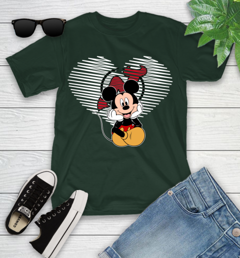 NHL New Jersey Devils The Heart Mickey Mouse Disney Hockey Youth T-Shirt 5