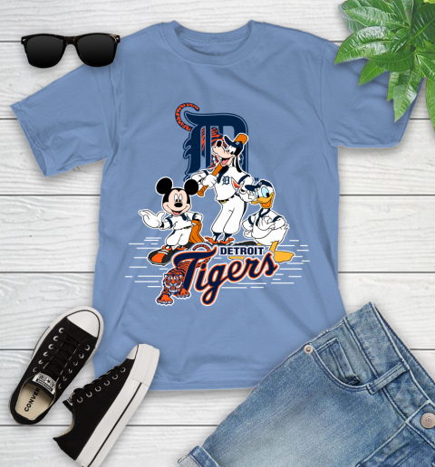 MLB Detroit Tigers Mickey Mouse Donald Duck Goofy Baseball T Shirt Youth T-Shirt 15