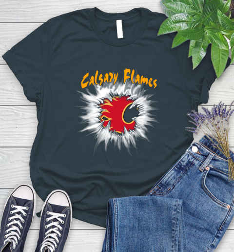 Calgary Flames NHL Hockey Adoring Fan Rip Sports Women's T-Shirt 11