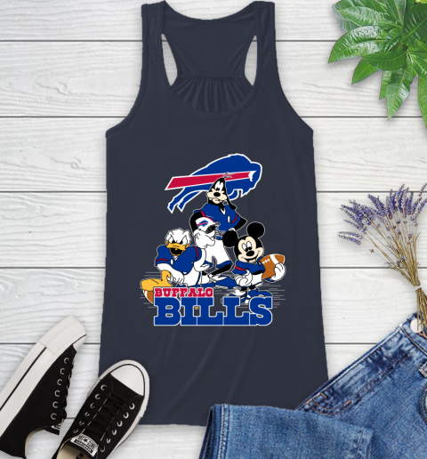 NFL Buffalo Bills Mickey Mouse Donald Duck Goofy Football Shirt Racerback Tank 10