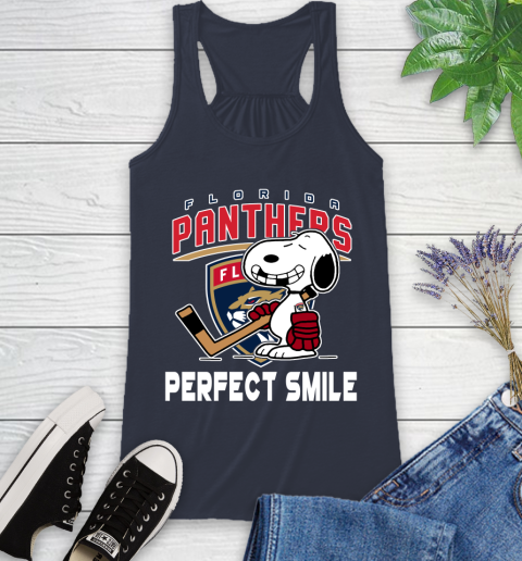 NHL Florida Panthers Snoopy Perfect Smile The Peanuts Movie Hockey T Shirt Racerback Tank 10