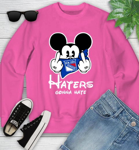 NHL New York Rangers Haters Gonna Hate Mickey Mouse Disney Hockey T Shirt Youth Sweatshirt 6