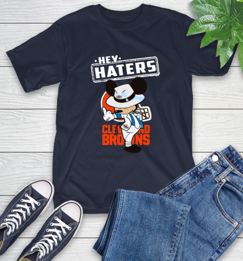 NFL Hey Haters Mickey Football Sports Cleveland Browns T-Shirt 3