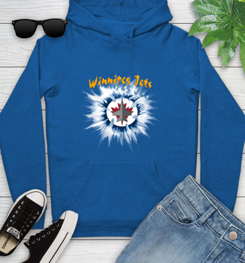 Winnipeg Jets NHL Hockey Adoring Fan Rip Sports Youth Hoodie 11