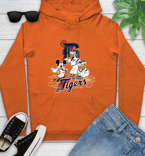 MLB Detroit Tigers Mickey Mouse Donald Duck Goofy Baseball T Shirt Youth Hoodie 4