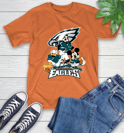 NFL Philadelphia Eagles Mickey Mouse Donald Duck Goofy Football Shirt T-Shirt 4