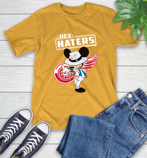 NHL Hey Haters Mickey Hockey Sports Detroit Red Wings T-Shirt 2