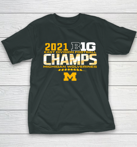 Michigan Big Ten 2021 East Division Champ Champions Youth T-Shirt 4