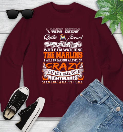 Miami Marlins MLB Baseball Don't Mess With Me While I'm Watching My Team Youth Sweatshirt 4