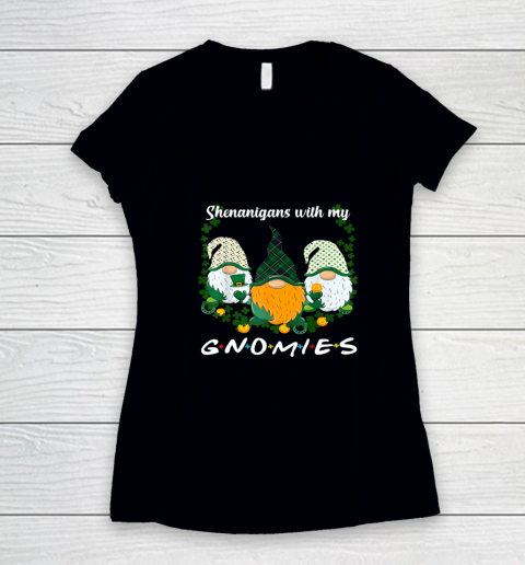 St Patrick s Day Shenanigans Gnomies Gnome Irish Shamrock Women's V-Neck T-Shirt