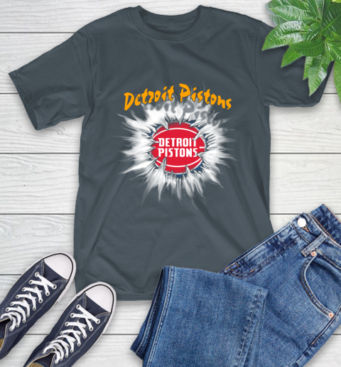 Detroit Pistons NBA Basketball Rip Sports T-Shirt 10