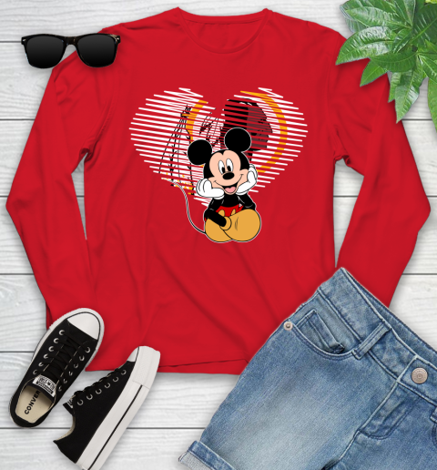 NFL Washington Redskins The Heart Mickey Mouse Disney Football T Shirt_000 Youth Long Sleeve 11