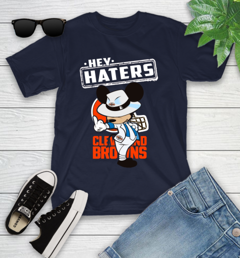 NFL Hey Haters Mickey Football Sports Cleveland Browns Youth T-Shirt 2