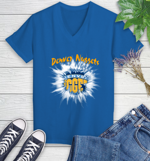 Denver Nuggets NBA Basketball Rip Sports Women's V-Neck T-Shirt 10