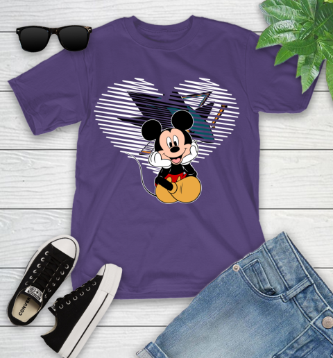 NHL San Jose Sharks The Heart Mickey Mouse Disney Hockey Youth T-Shirt 3