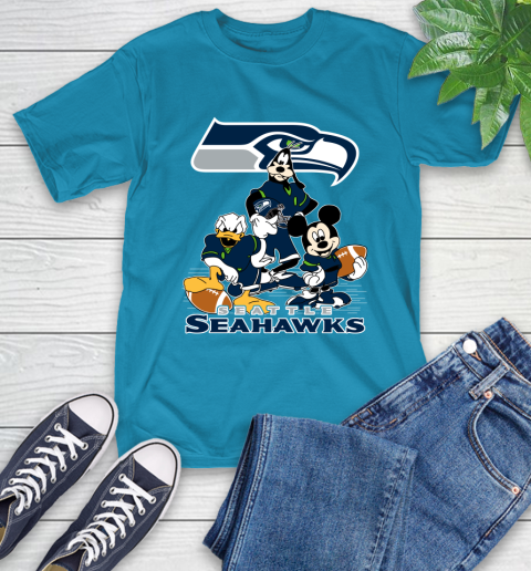 NFL Seattle Seahawks Mickey Mouse Donald Duck Goofy Football Shirt T-Shirt 9